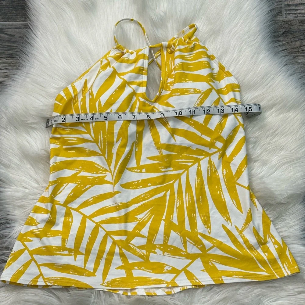 Carmen Marc Valvo Yellow Floral Tankini Swimsuit
